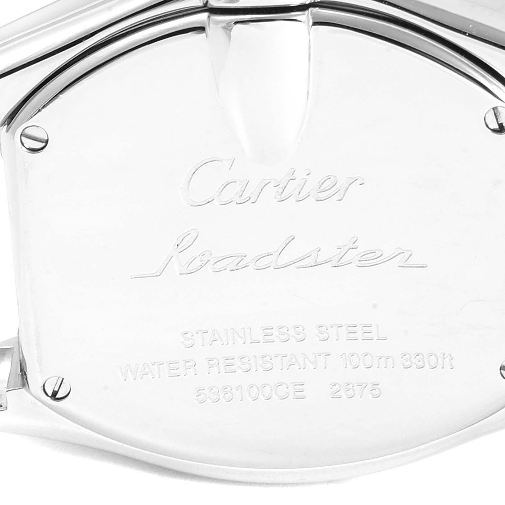 Cartier Roadster Silver Dial Small Model Steel Ladies Watch W62016V3 Box For Sale 2
