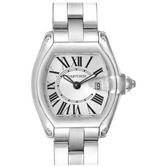 Cartier Roadster Silver Dial Small Model Steel Ladies Watch W62016V3 Box Papers