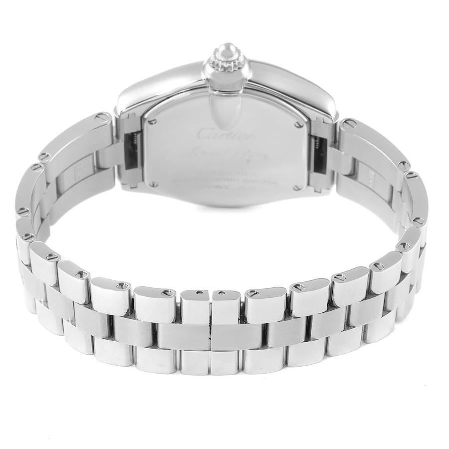 Cartier Roadster Silver Dial Steel Ladies Watch W62016V3 Extra Strap For Sale 2