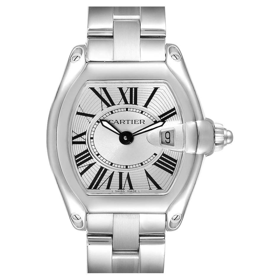 Cartier Roadster Pink Dial Stainless Steel Ladies Watch W62017V3 For