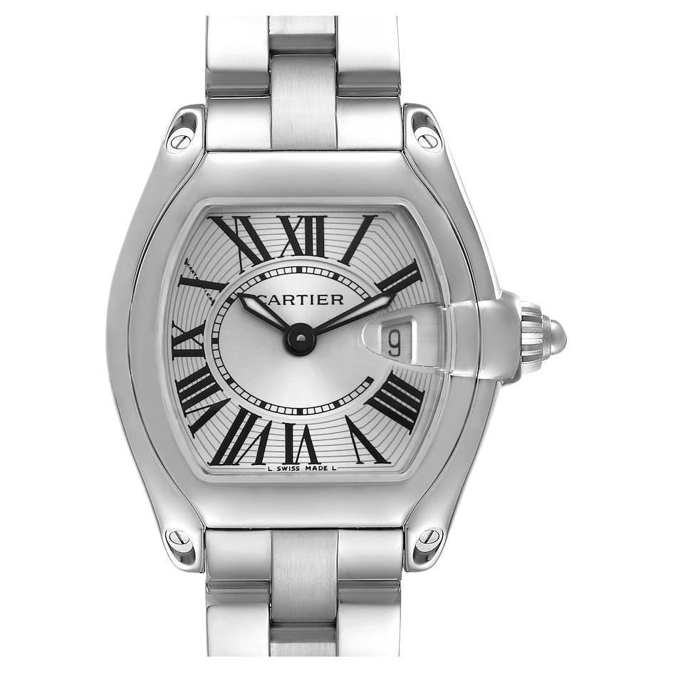 Cartier Roadster Silver Dial Steel Ladies Watch W62016V3 For Sale