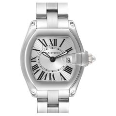 Cartier Roadster Silver Dial Steel Ladies Watch W62016V3 Papers