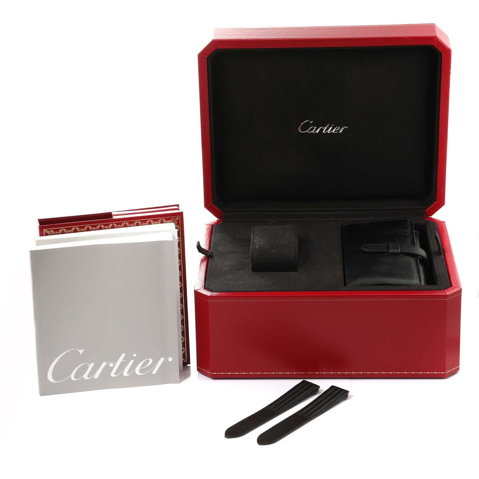 Cartier Roadster Silver Dial Steel Mens Watch W62000V3 Box Papers 2