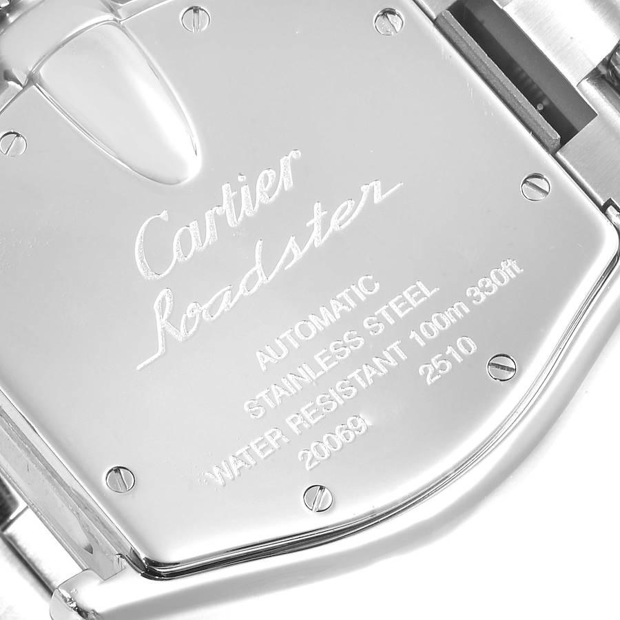 Cartier Roadster Silver Dial Steel Mens Watch W62000V3 Box Papers Strap For Sale 2