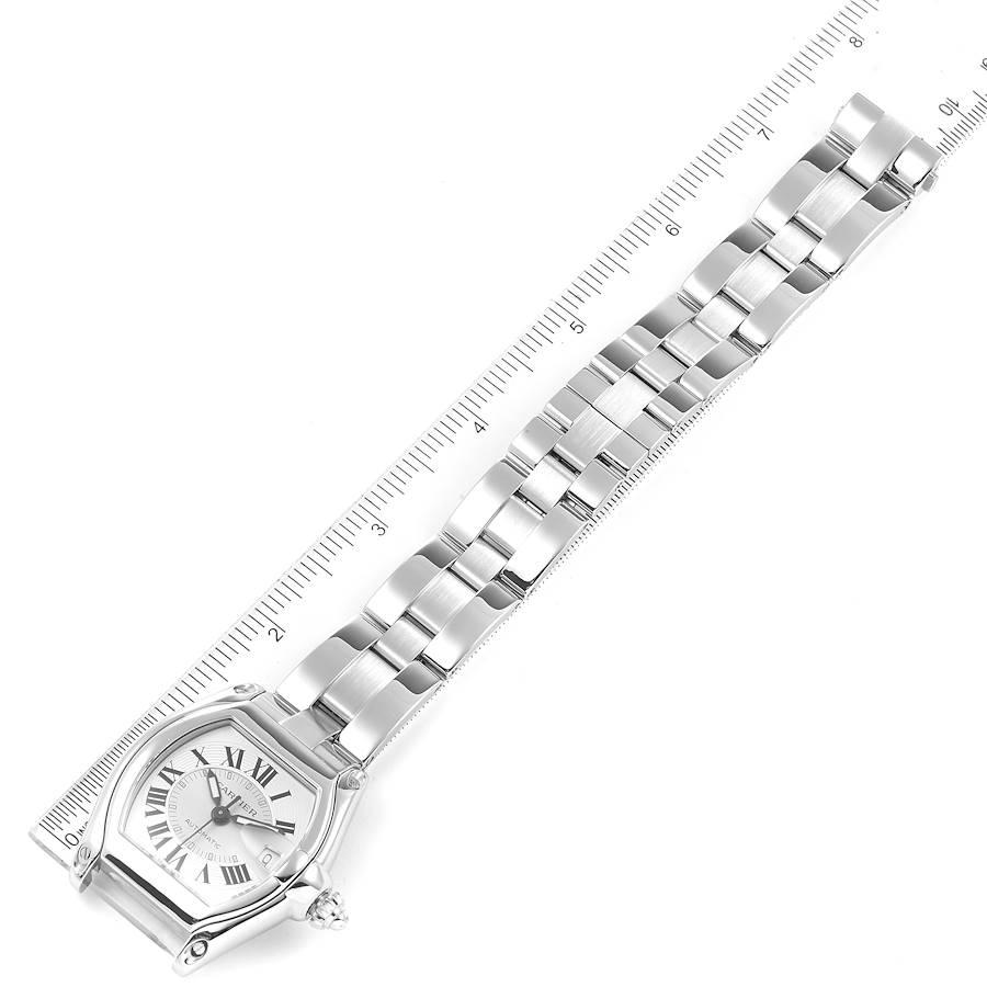 Cartier Roadster Silver Dial Steel Mens Watch W62000V3 Box Papers Strap For Sale 4