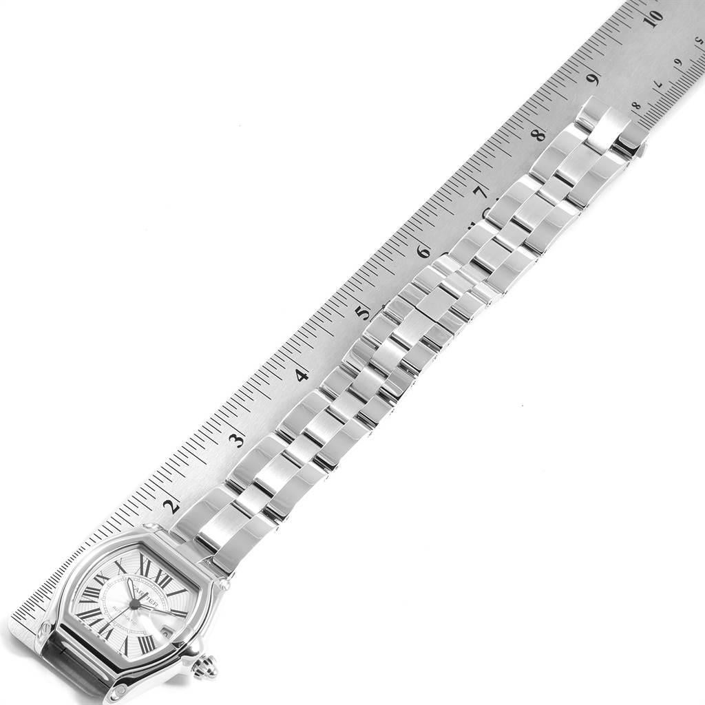 Cartier Roadster Silver Dial Steel Men's Watch W62025V3 Box Papers Strap For Sale 6