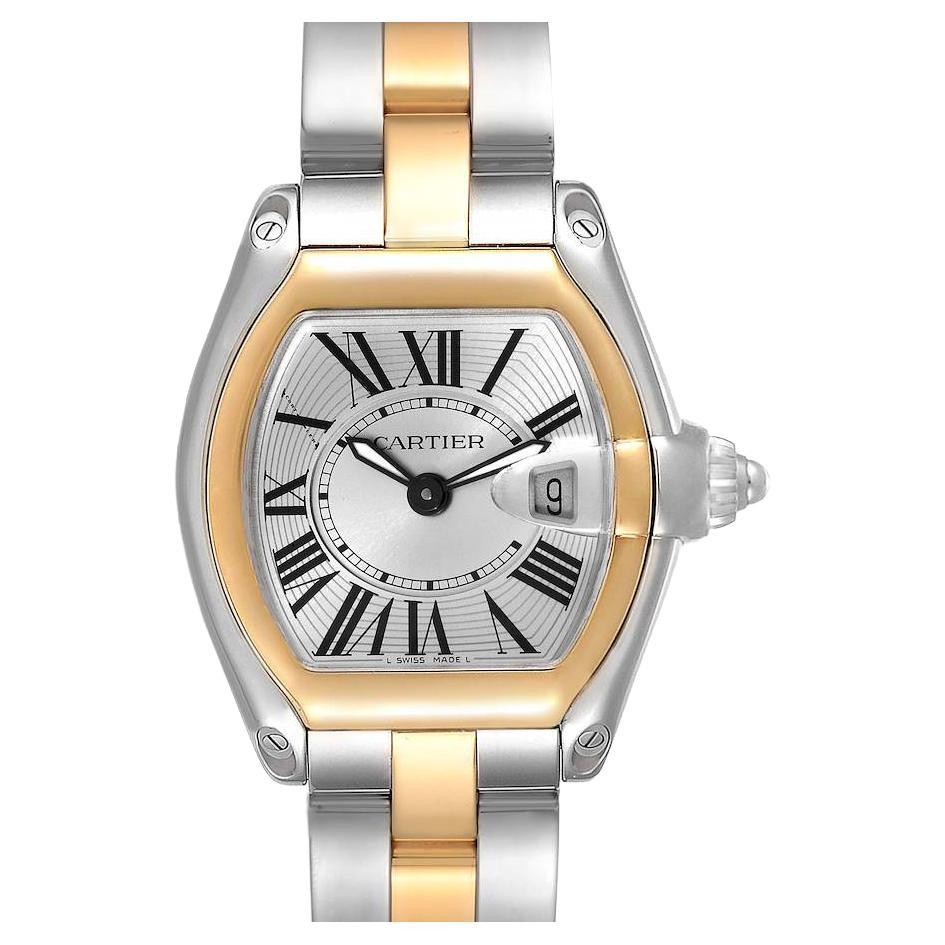 Cartier Roadster Silver Dial Steel Ladies Watch W62016V3 Extra Strap ...