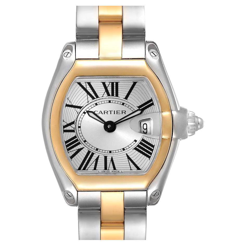 Cartier Baignoire Silver Dial Black Strap Yellow Gold Ladies Watch 1954 ...