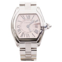 Montre femme CARTIER Roadster SM W62017V3 cadran rose acier inoxydable argenté