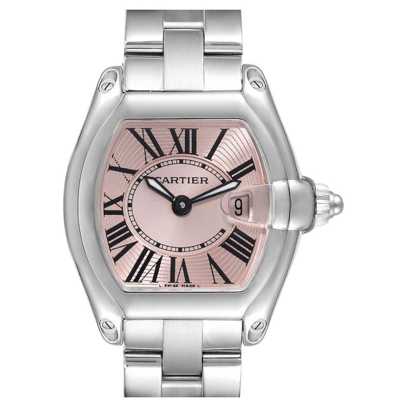 Cartier Roadster Small Pink Dial Steel Ladies Watch W62017V3