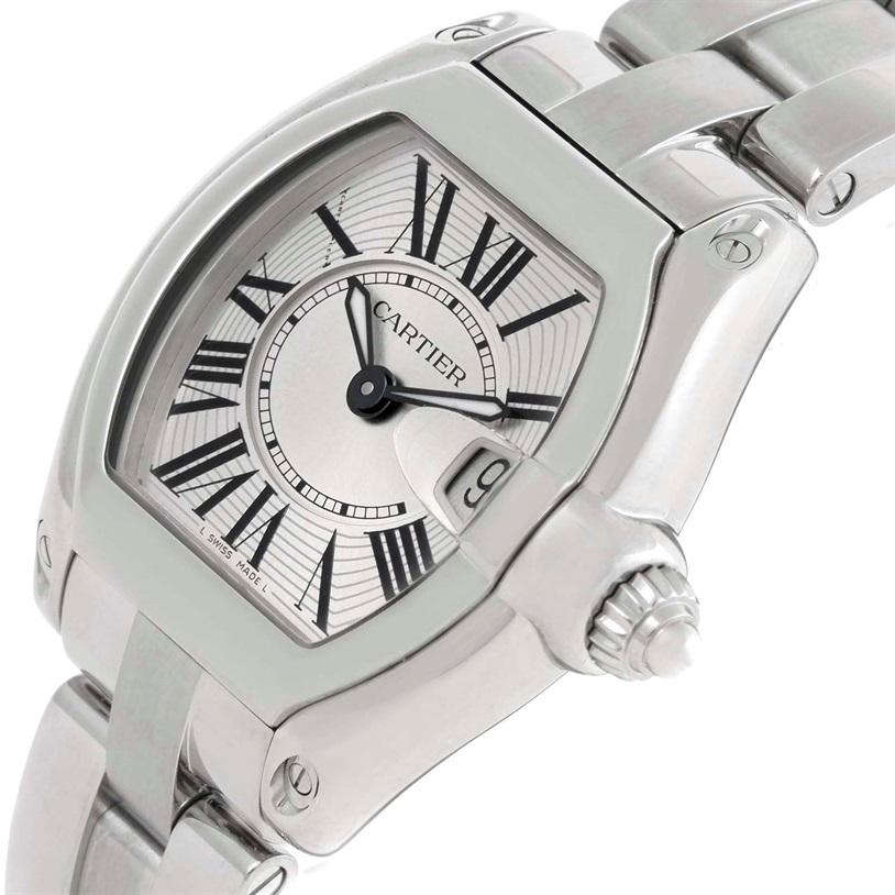 Cartier Roadster Small Silver Dial Ladies Steel Watch W62016V3 2