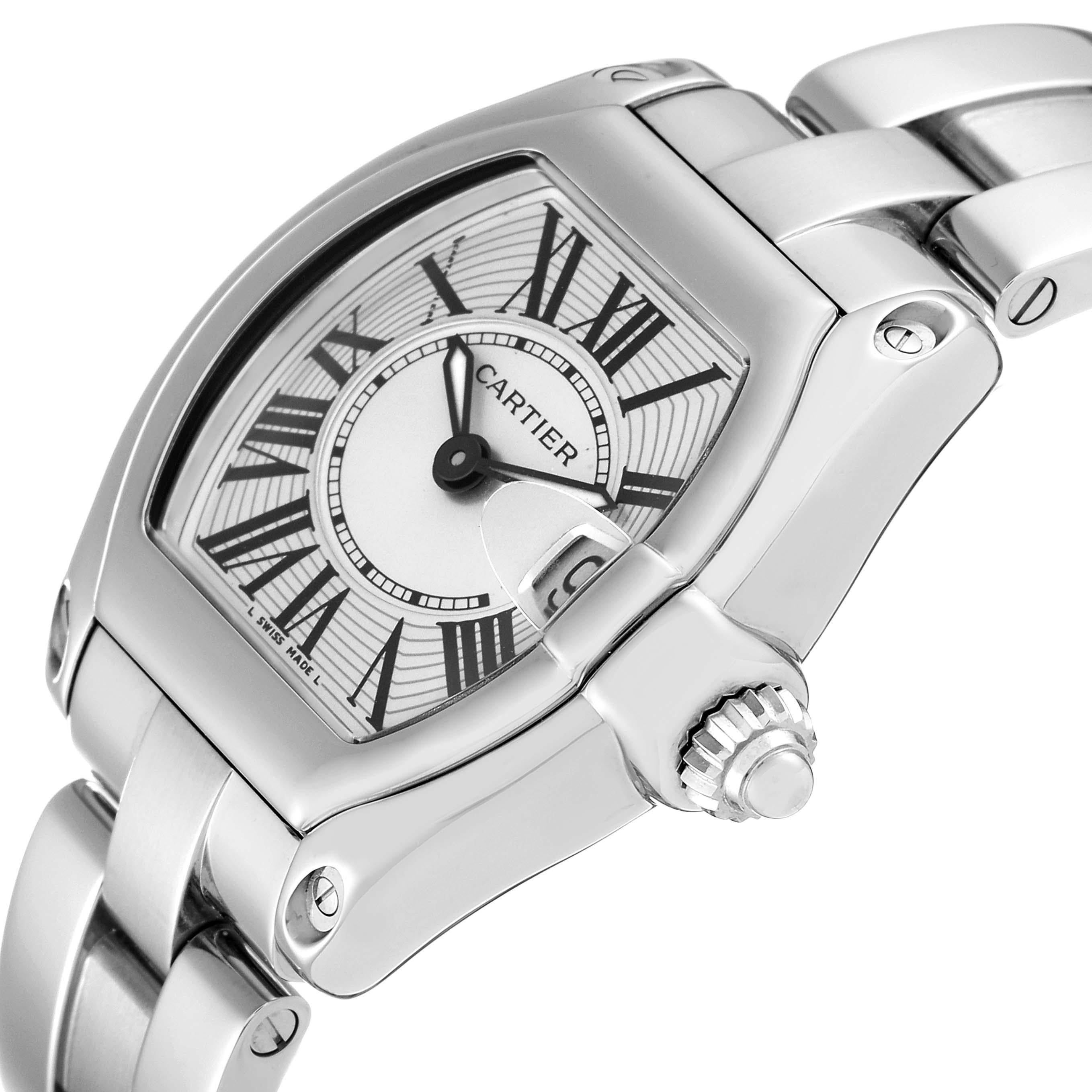 Cartier Roadster Small Silver Dial Steel Ladies Watch W62016V3 Box Papers 1