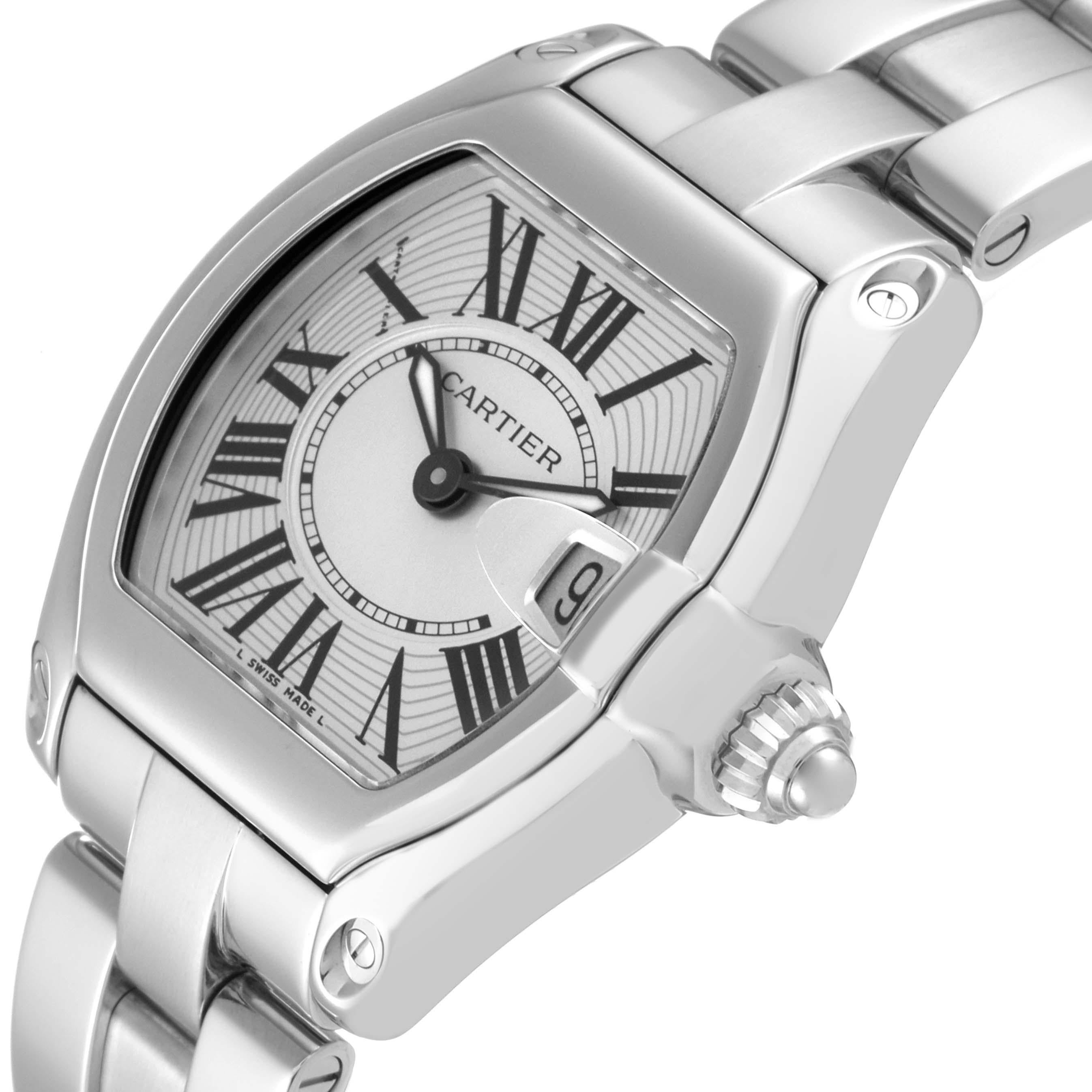 Cartier Roadster Small Silver Dial Steel Ladies Watch W62016V3 Box Papers 1