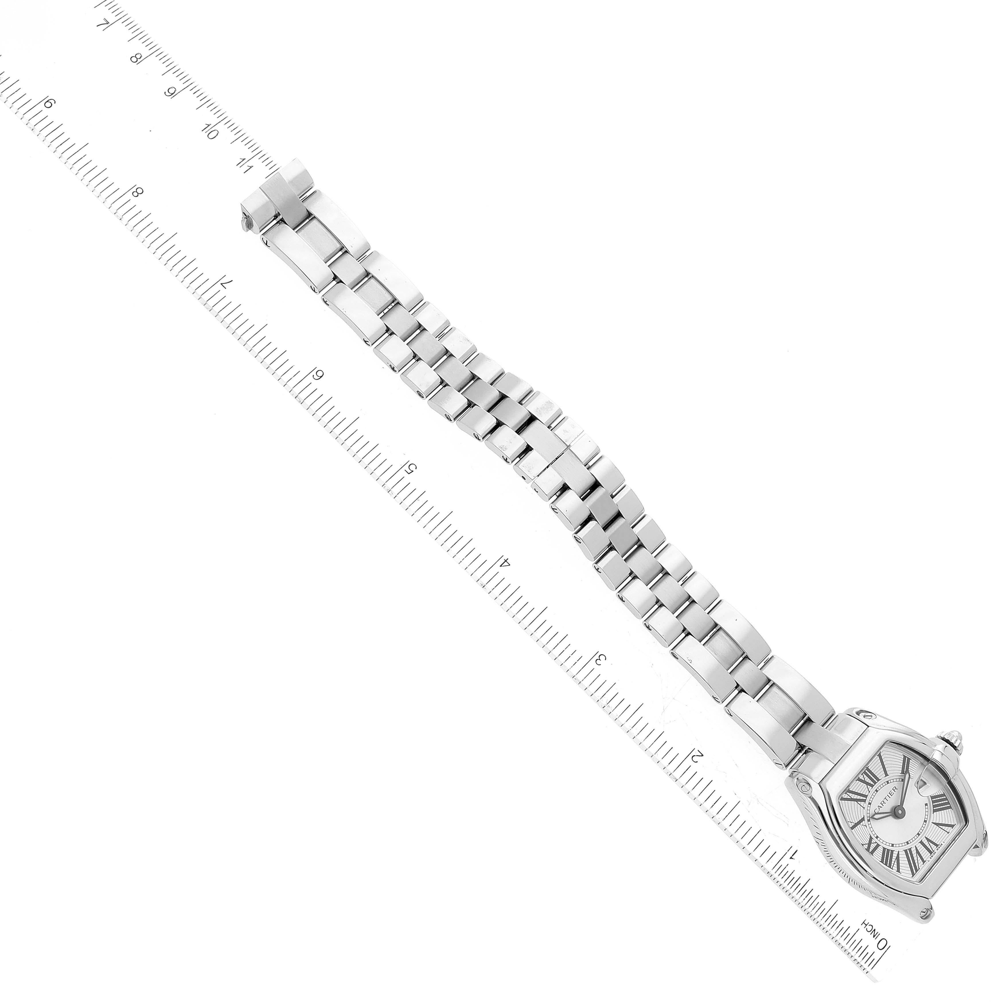 Cartier Roadster Small Silver Dial Steel Ladies Watch W62016V3 Box Papers 4