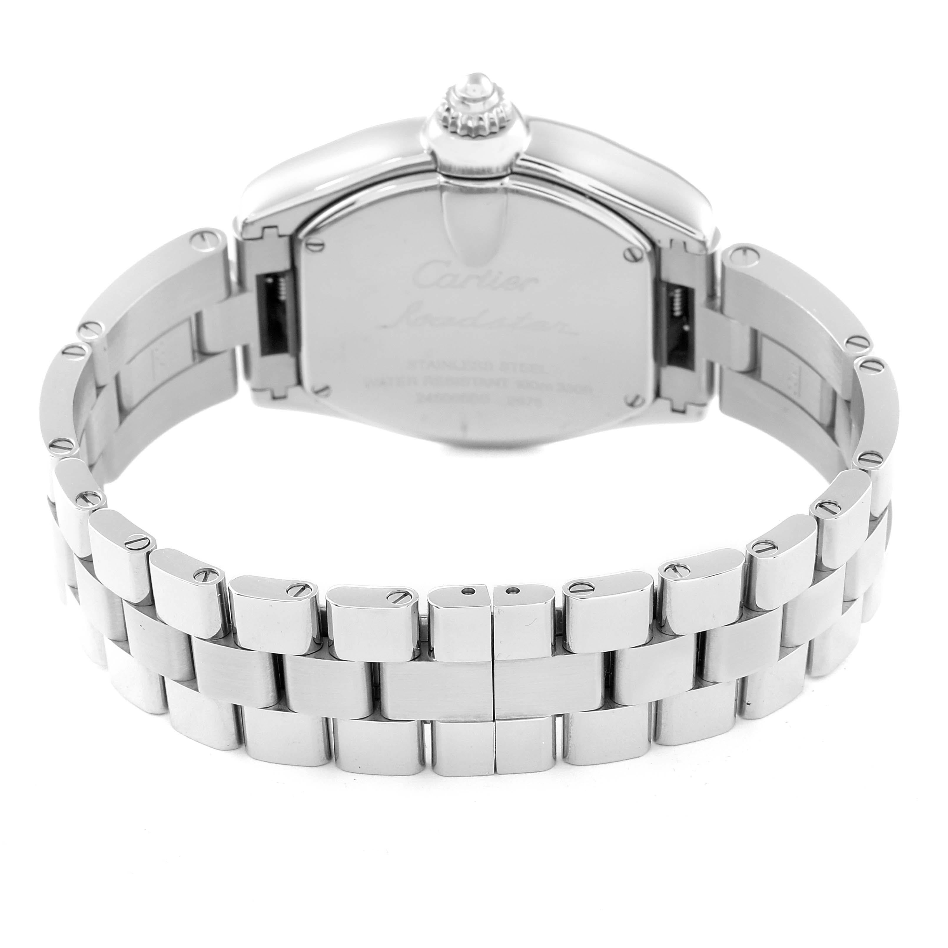 Cartier Roadster Small Silver Dial Steel Ladies Watch W62016V3 For Sale 3
