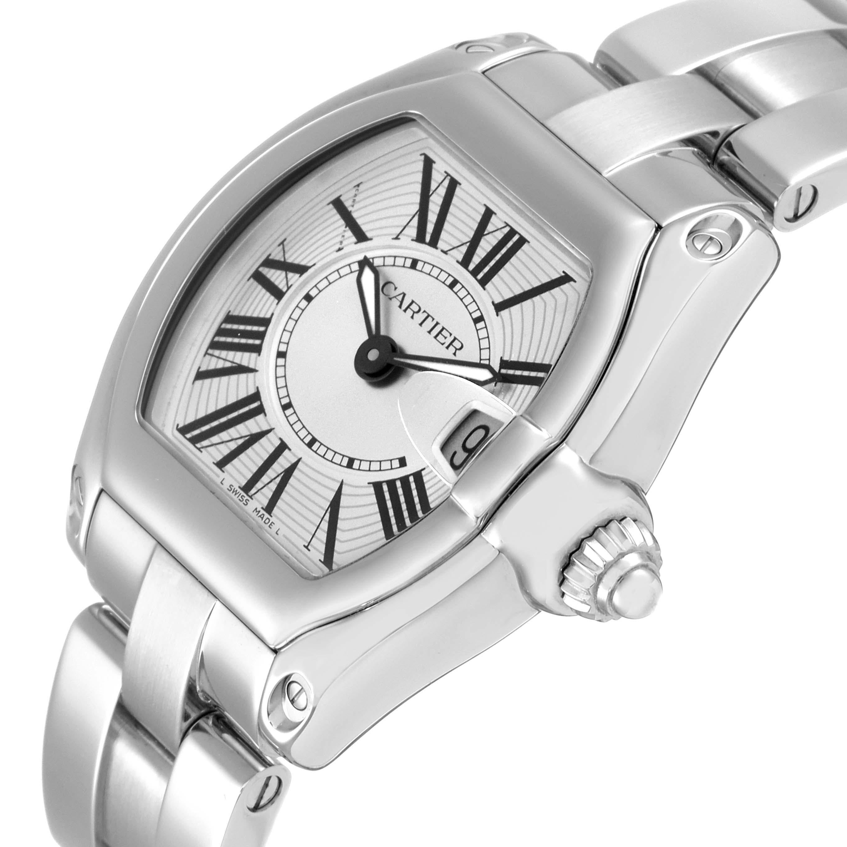 Cartier Roadster Small Silver Dial Steel Ladies Watch W62016V3 Papers 1