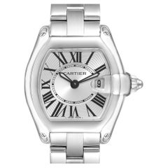 Cartier Roadster Small Silver Dial Steel Ladies Watch W62016V3 Papers