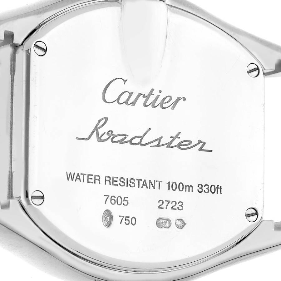 Women's Cartier Roadster Small White Gold Diamond Bezel Ladies Watch WE500260 For Sale