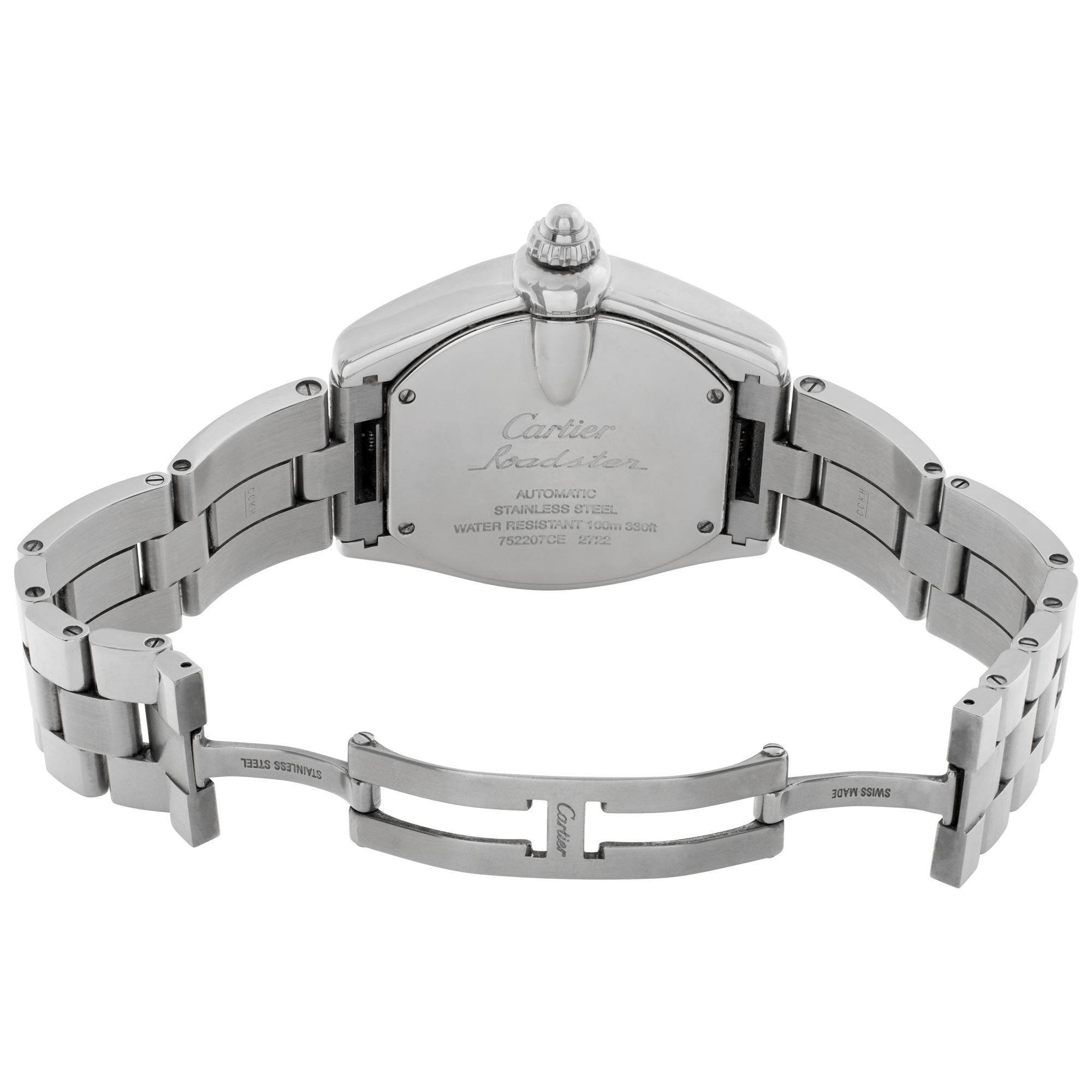 Women's or Men's Cartier Roadster stainless steel Automatic Wristwatch Ref W62032X6 For Sale