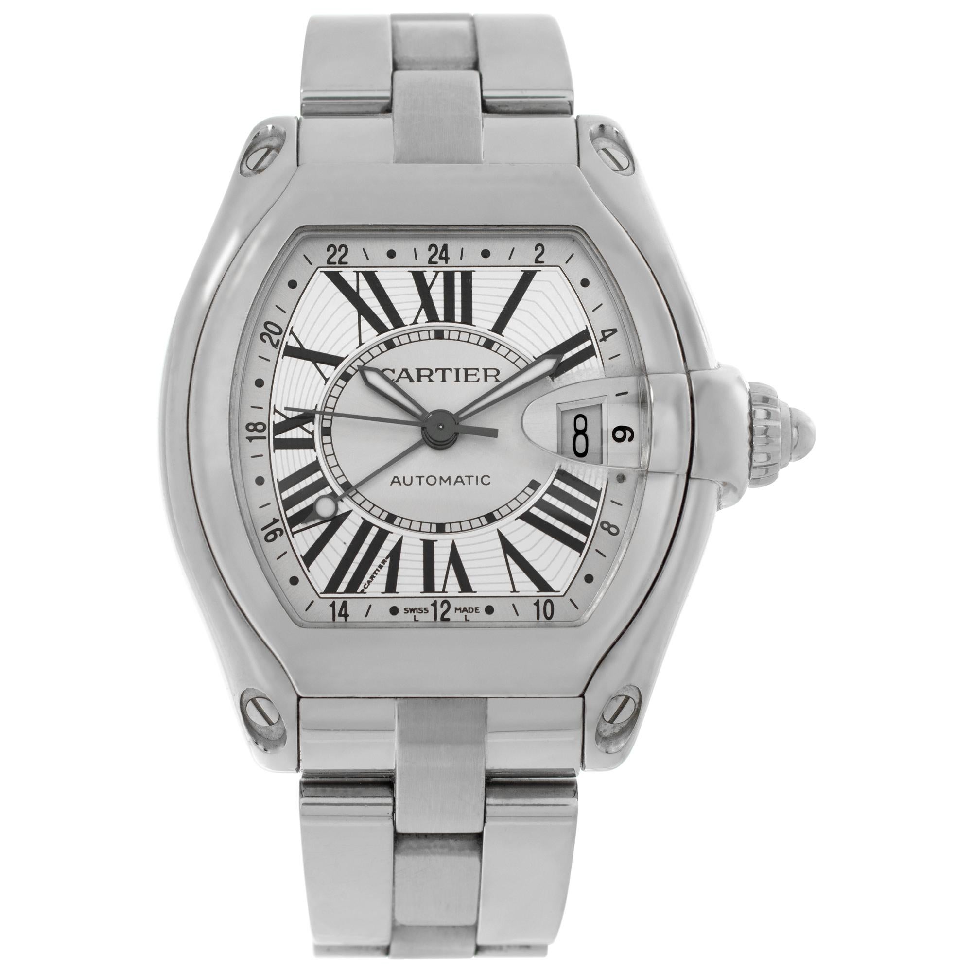 Cartier Roadster stainless steel Automatic Wristwatch Ref W62032X6 For Sale