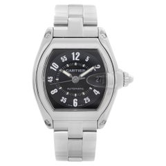 Cartier Roadster Stainless Steel Black Dial Mens Automatic Watch W62004V3