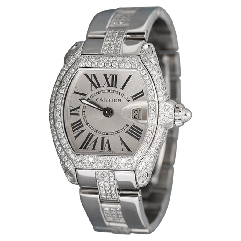 Cartier Roadster Cassa e bracciale centrale in acciaio inossidabile con diamanti W62016V3