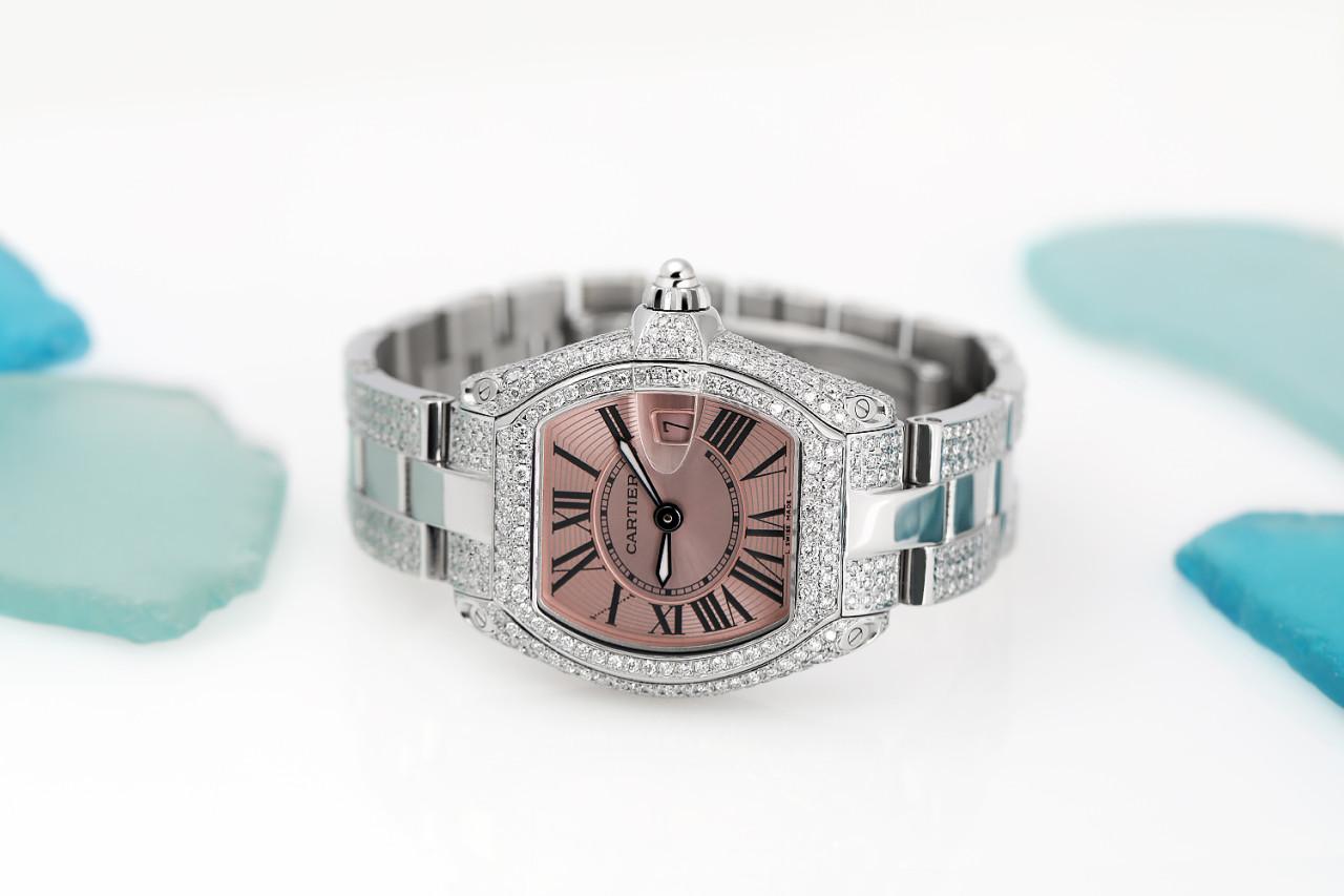 cartier pink face watch