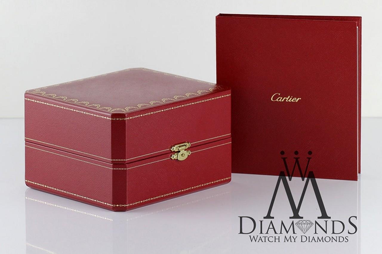 Cartier Roadster Stainless Steel Ladies Watch Custom Diamond Case W62016V3 For Sale 2