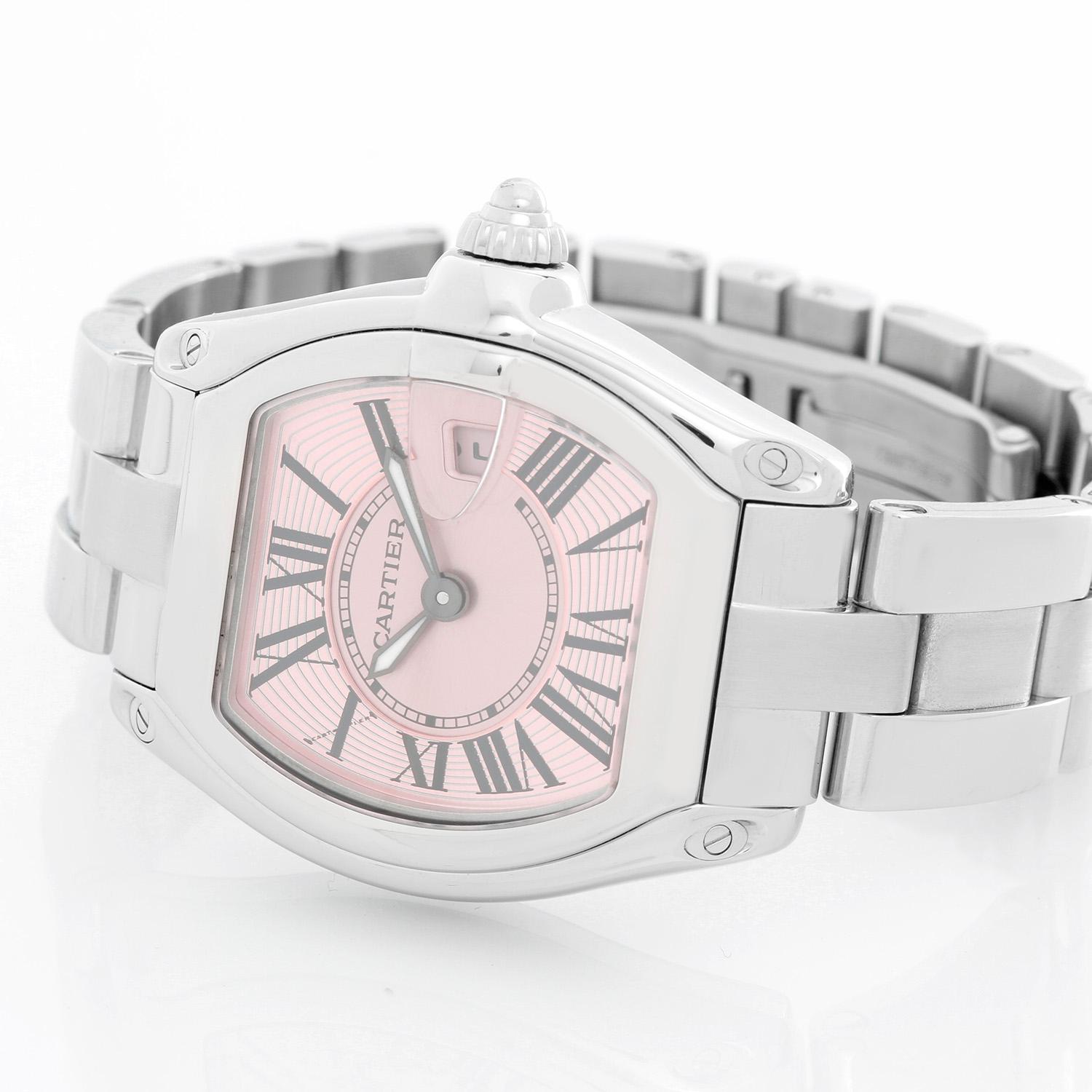 Cartier Roadster Stainless Steel Ladies Watch W62016V3 In Excellent Condition In Dallas, TX