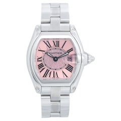 Cartier Roadster Stainless Steel Pink Ribbon Edition Ladies Watch W62016V3