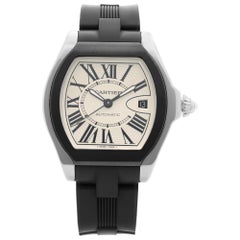 Cartier Roadster Stainless Steel Silver Roman Dial Automatic Mens Watch W6206018