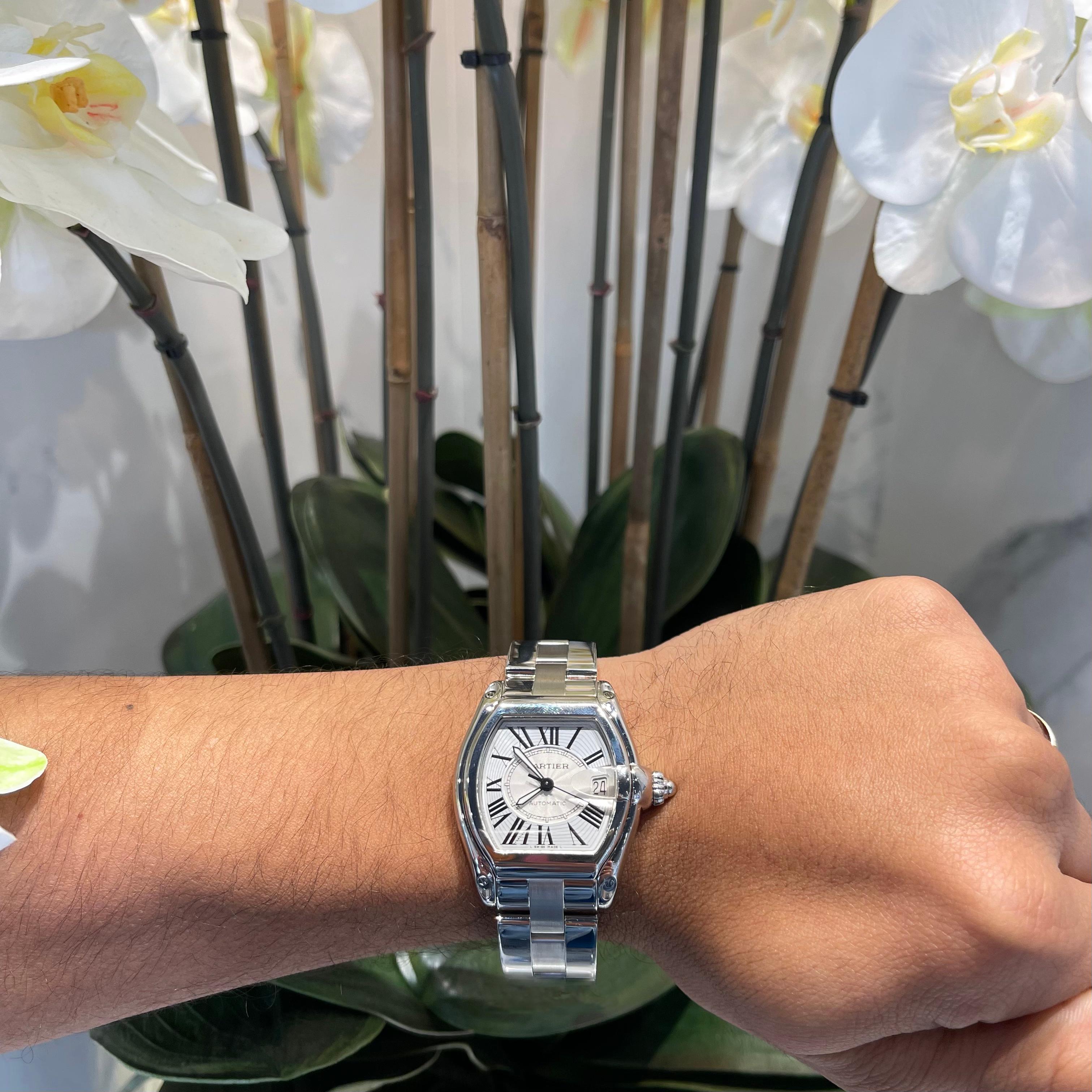 Cartier Roadster Stainless Steel Watch, 2510 In Good Condition In Miami, FL