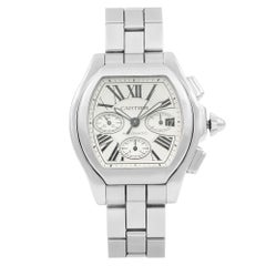 Cartier Roadster Steel Silver Tonneau Dial Automatic Men Watch W6206019 Mint B/P