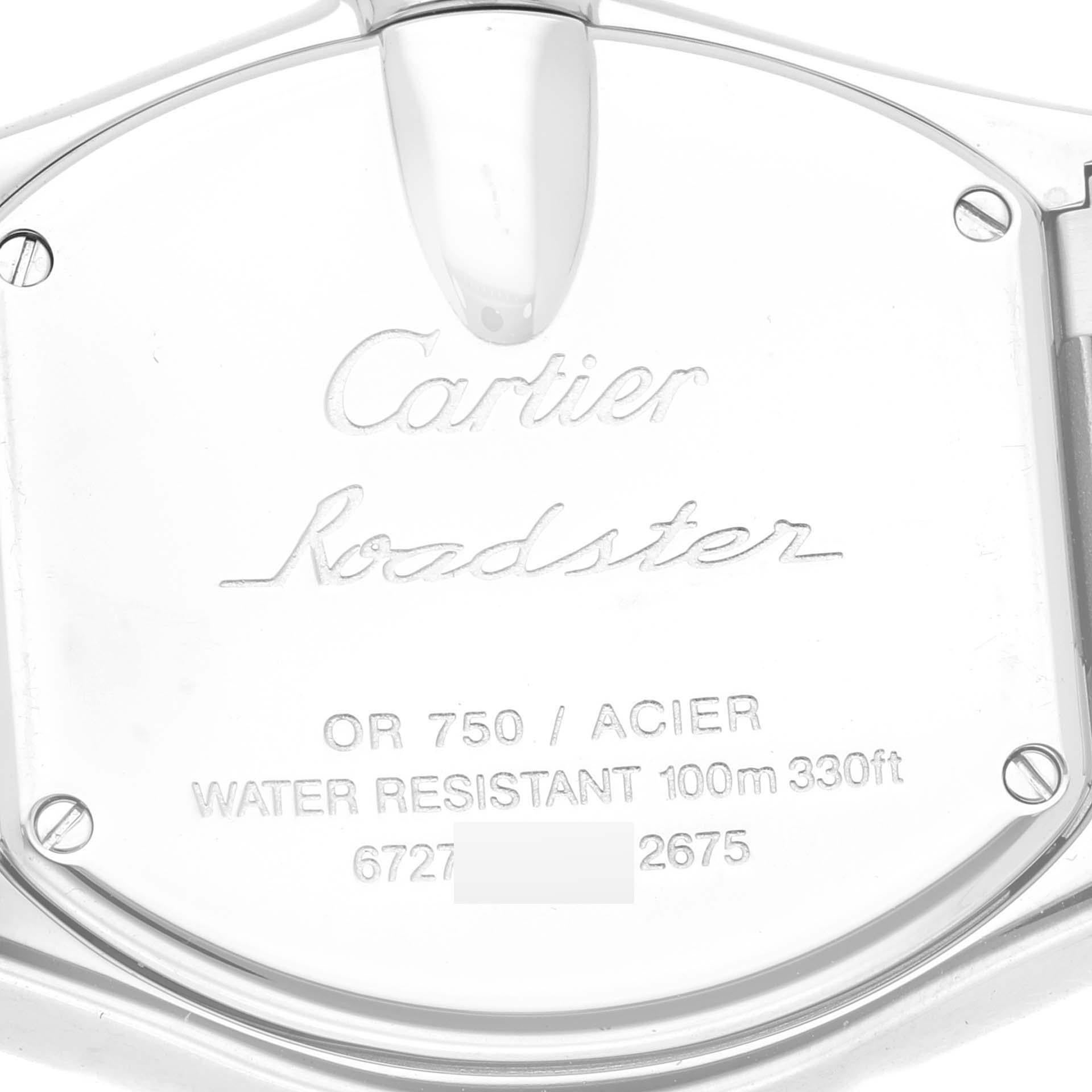 Cartier Roadster Damenuhr aus Stahl und Gelbgold W62026Y4 im Angebot 3