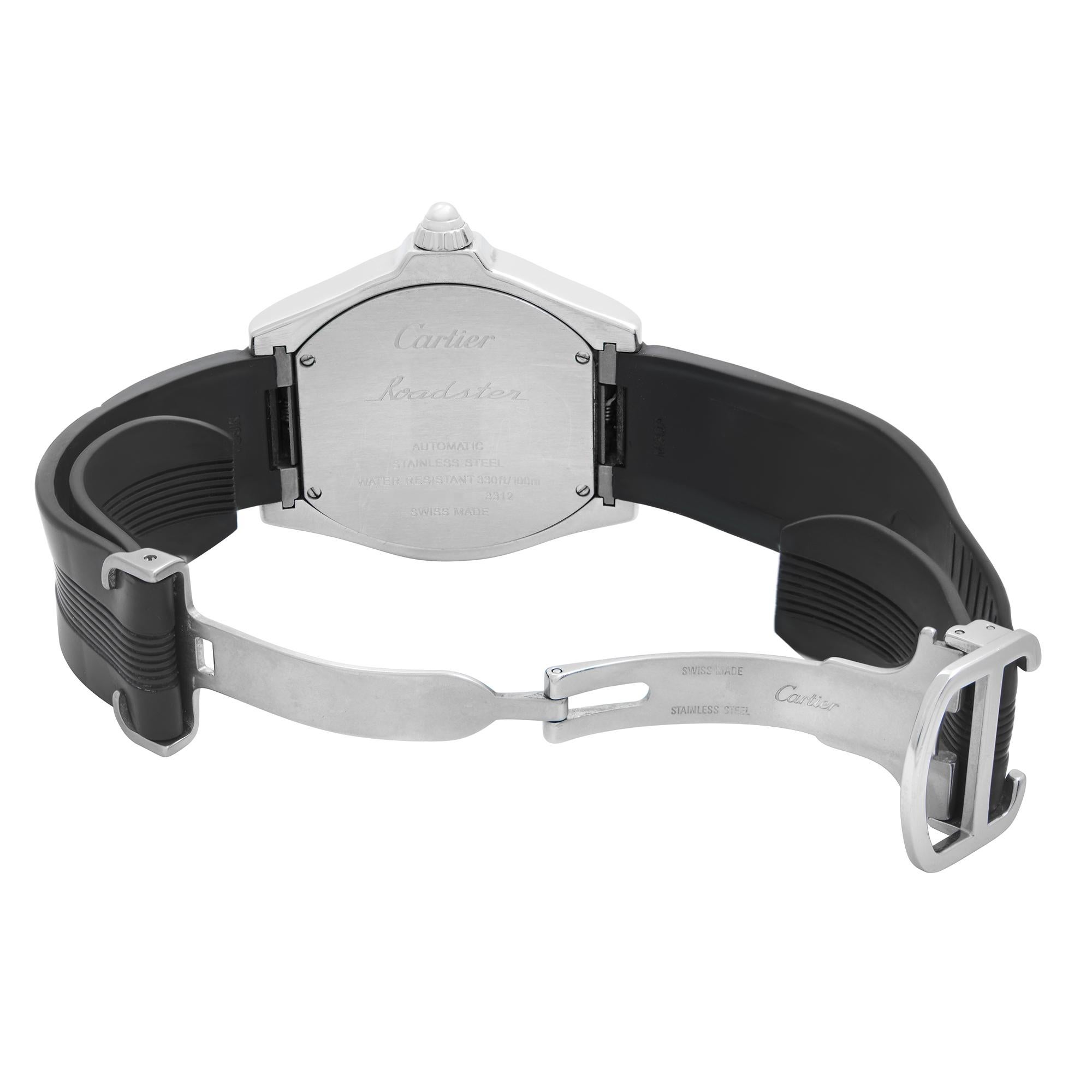 Cartier Roadster Tonneau Steel Silver Dial Automatic Men's Watch W6206018 2