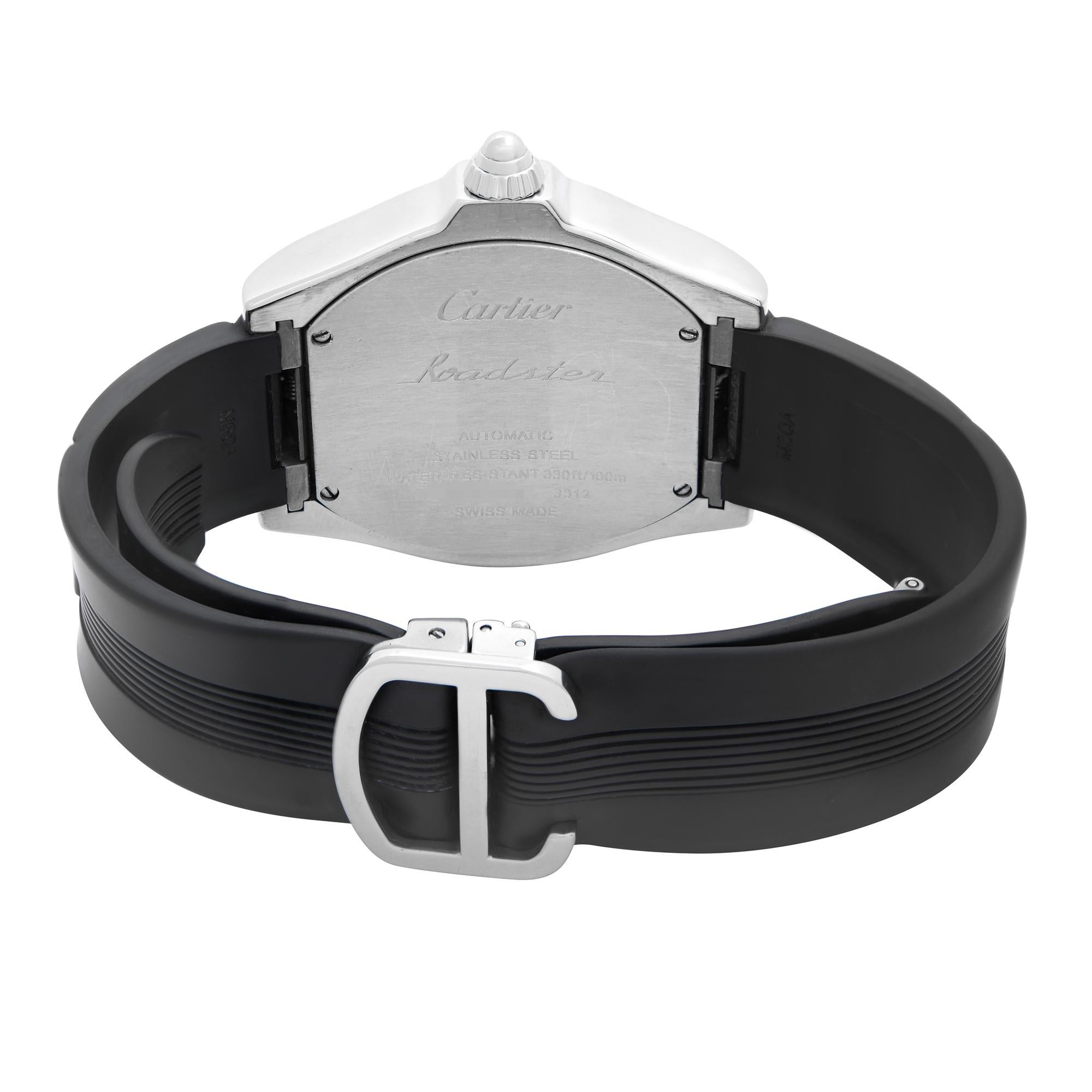 Cartier Roadster Tonneau Steel Silver Dial Automatic Men's Watch W6206018 3