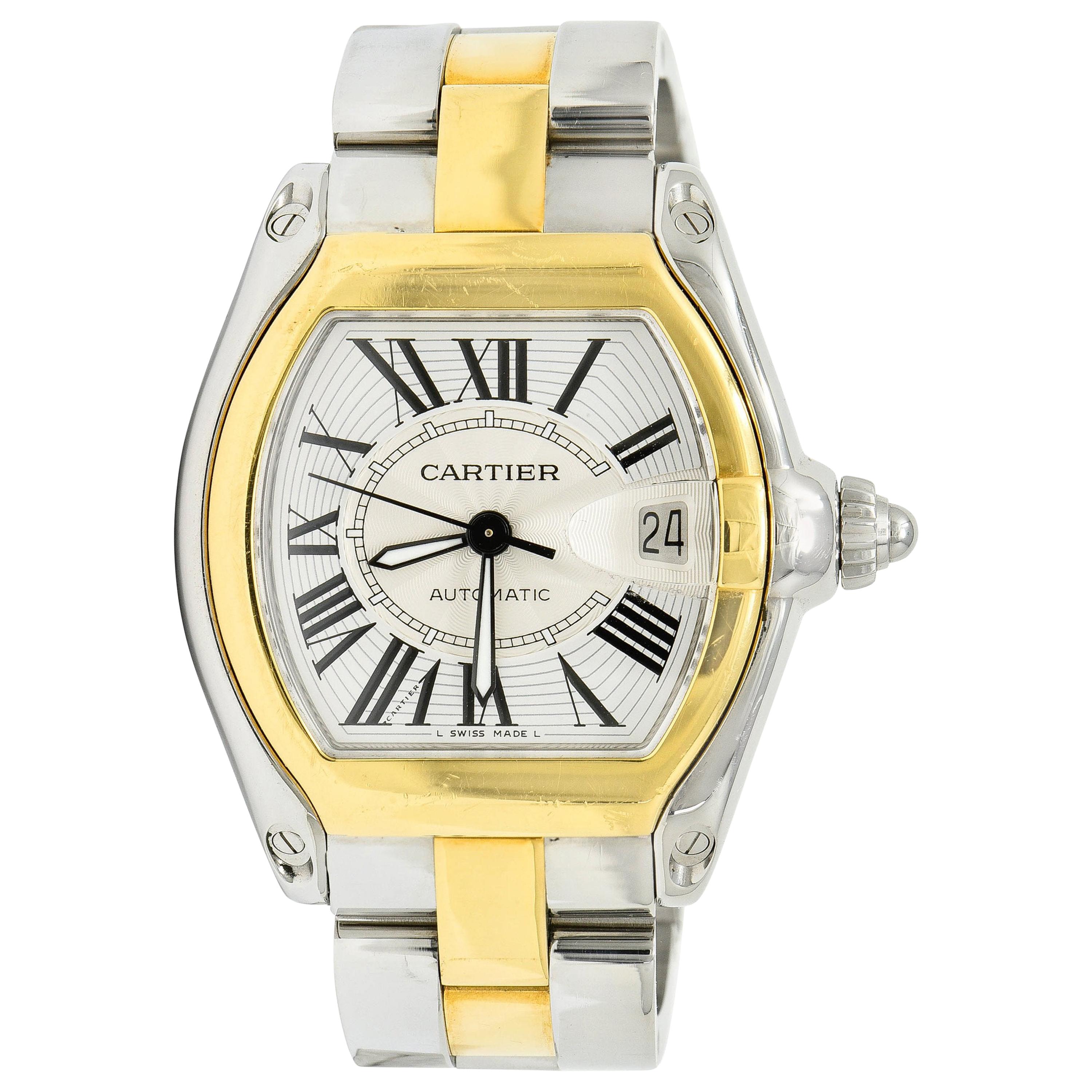 Cartier Roadster Unisex Large Two-Tone 18K Gold Automatic Men's Watch