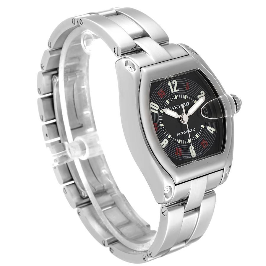 Cartier Cartier Roadster Vegas Roulette Rot Grün Stahl Herrenuhr W62002v3 im Zustand „Hervorragend“ im Angebot in Atlanta, GA