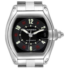 Cartier Roadster Vegas Roulette Red Green Steel Mens Watch W62002V3