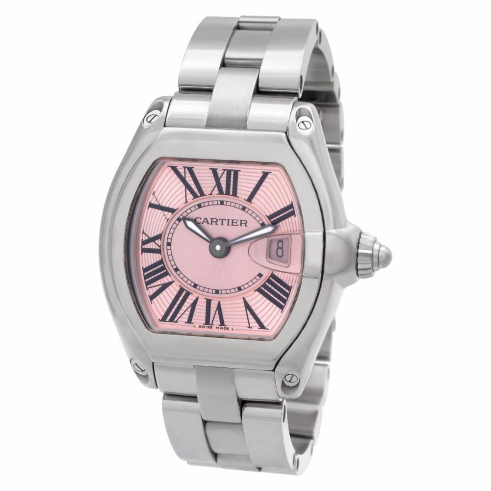 Contemporary Cartier Roadster W62017V3, Pink Dial, Certified and Warranty