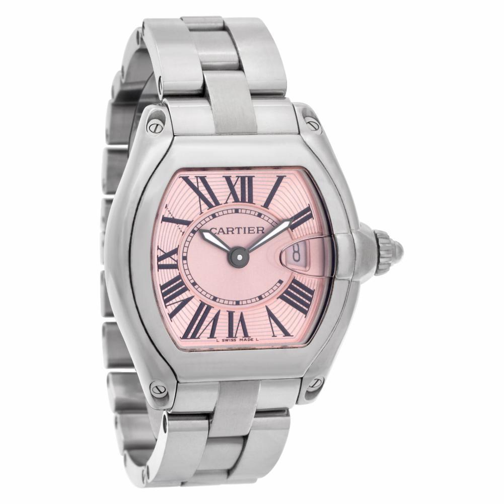 Women's Cartier Roadster W62017V3, Pink Dial, Certified and Warranty