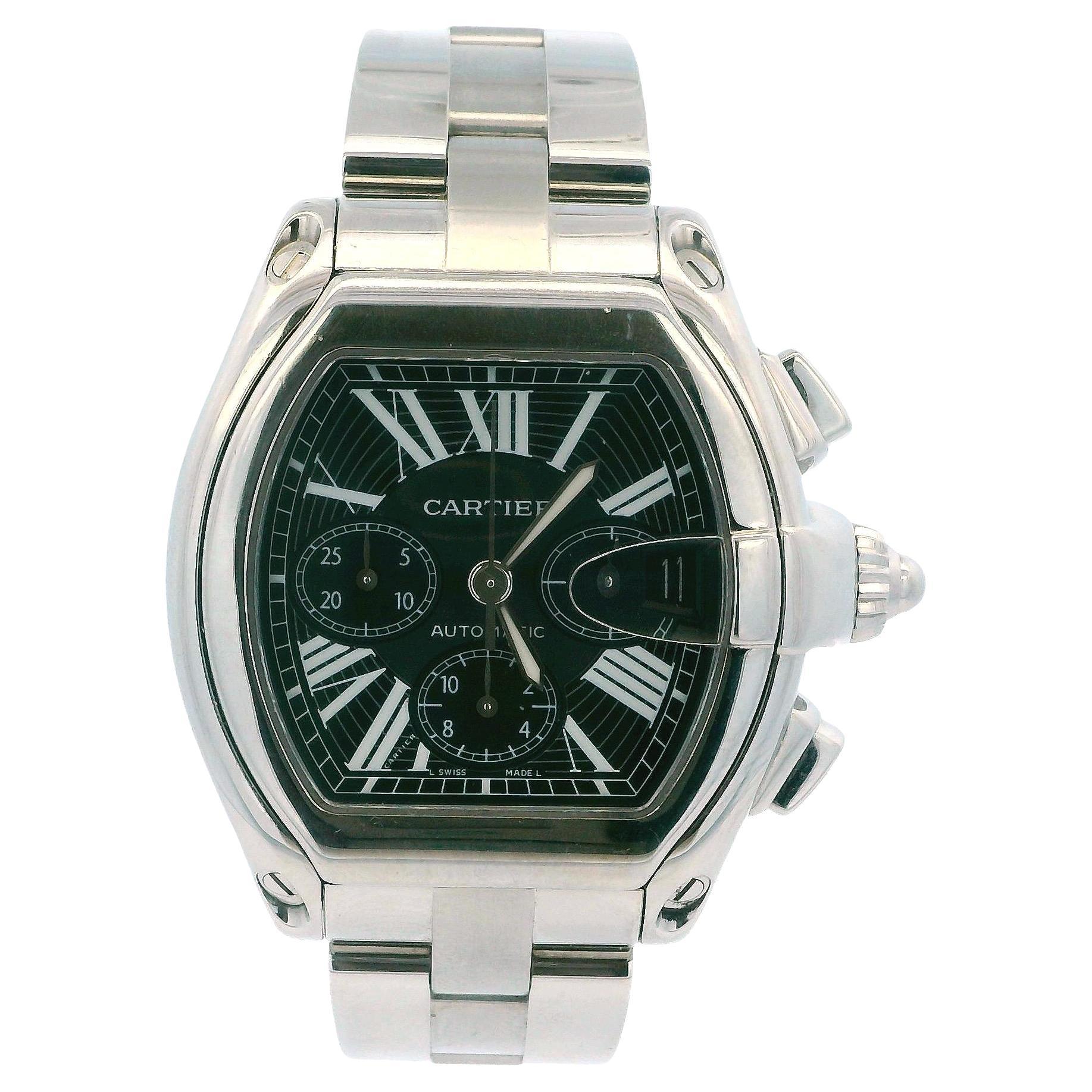 Cartier Roadster W62020X6 Black Dial Mens Watch For Sale