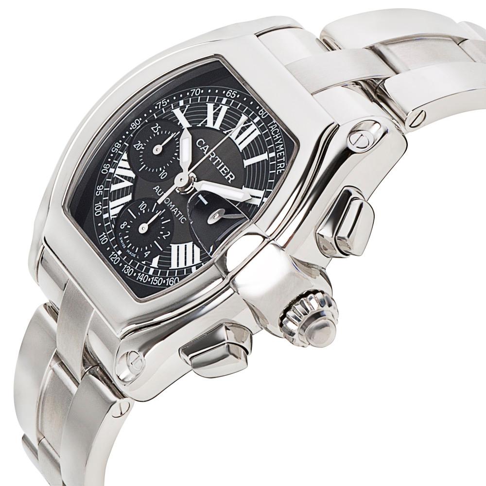 Cartier Roadster W62020X6 Chronograph Men's Watch in Stainless Steel In Excellent Condition In New York, NY