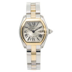 Cartier Roadster W62026Y4 18K Yellow Gold Two Tone Silver Dial Quartz Women 31mm