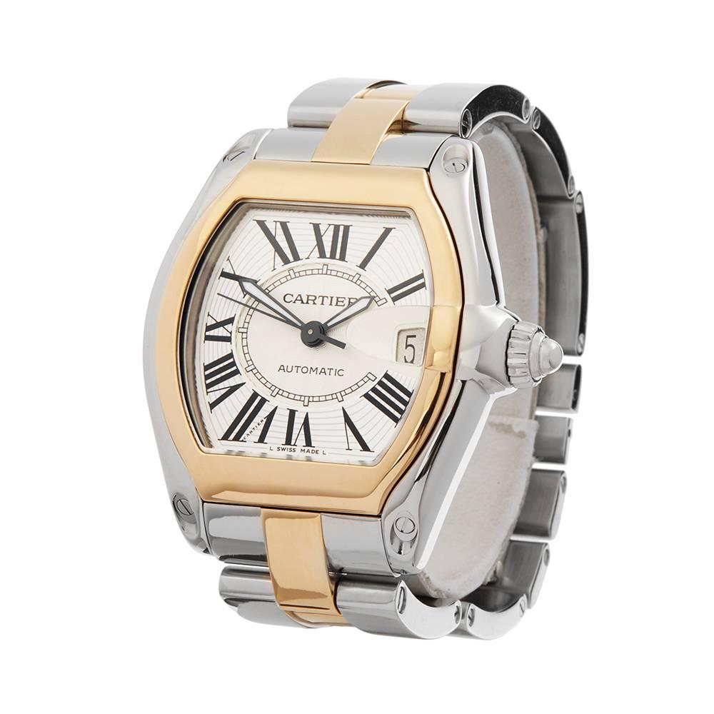 Ref: W4853
Manufacturer: Cartier
Model: Roadster
Model Ref: 2510 or W62031Y4
Age: 
Gender: Mens
Complete With: Box and Service Papers
Dial: Silver Roman
Glass: Sapphire Crystal
Movement: Automatic
Water Resistance: To Manufacturers