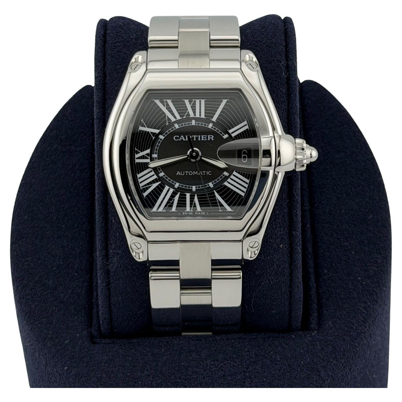 Cartier Roadster W62041V3 2510 38mm Quadrante Romano Nero Acciaio Inox