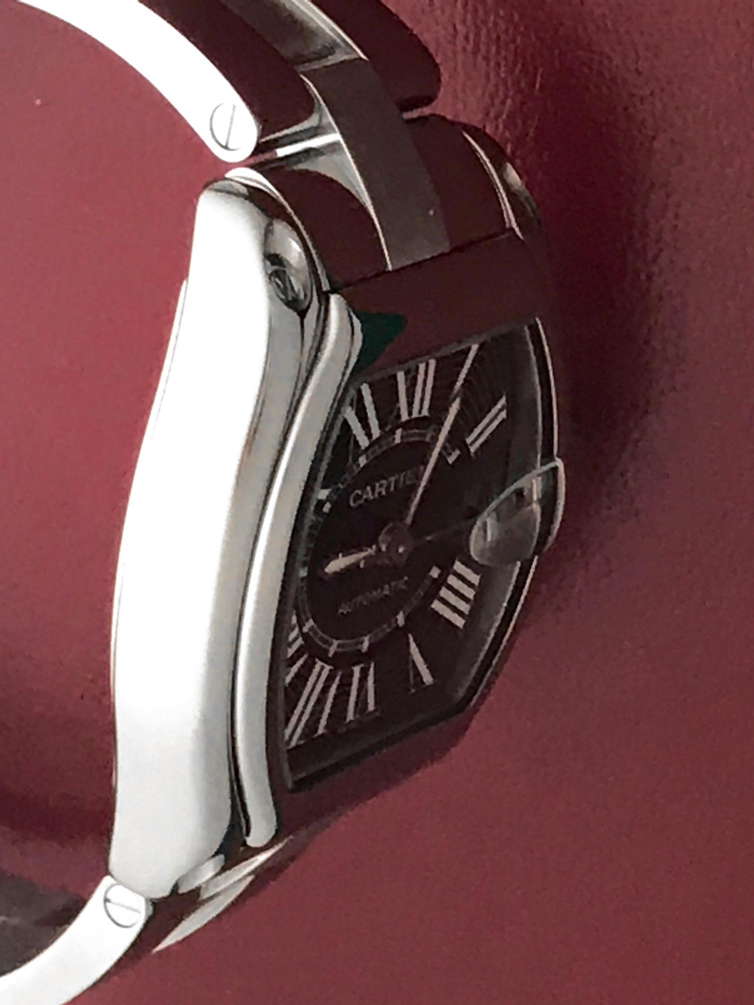 Contemporary Cartier Roadster W62041V3 Men's Stainless Steel Watch, Ready to Ship For Sale