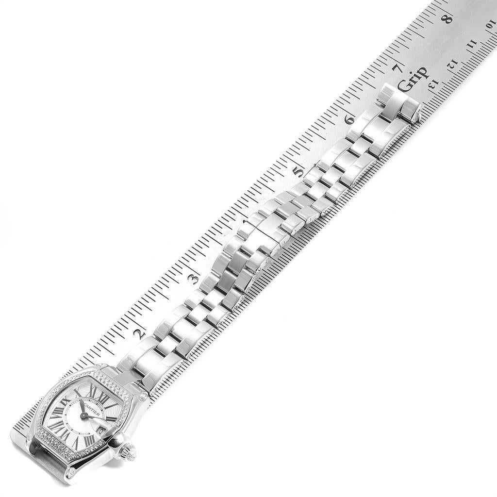 Women's Cartier Roadster White Gold Diamond Ladies Watch WE5002X2 Box Papers For Sale