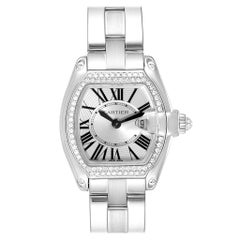 Cartier Roadster White Gold Diamond Ladies Watch WE5002X2 Box Papers