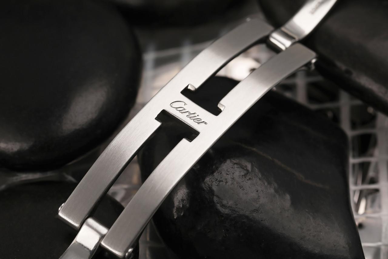 Men's Cartier Roadster XL Chrono Stainless Steel Diamond Watch Black Dial W62020X6 For Sale